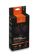 Seitliche Ansicht der Produktverpackung der Therm-ic Ultra Warm Comfort Socks S.E.T – beheizbare Kniestrümpfe mit Merinowolle, ideal für Wintersport, mit bis zu 9 Stunden Heizleistung.