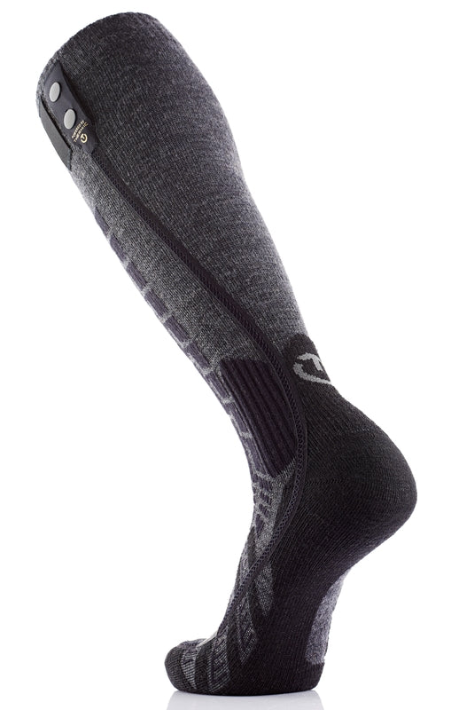 Beheizbare Skisocke ohne Akku – technische Wintersocke mit ergonomischer Polsterung, druckfreien Nähten und Halterung für Heizmodul. Ideal für Skifahrer, Snowboarder und Outdoor-Aktivitäten bei Kälte.