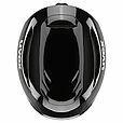 Draufsicht auf den Uvex Resolution SL schwarz 2026/2027 Helm, ein elegantes schwarzes Design mit glänzender Oberfläche und unverwechselbarem Design, das die typische Uvex-Qualität zeigt.