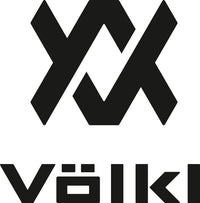 Schwarzes Völkl-Logo mit einer stilisierten geometrischen V-Form über dem Wort Völkl in fetten Buchstaben, mit zwei Punkten über dem o (einem Umlaut).