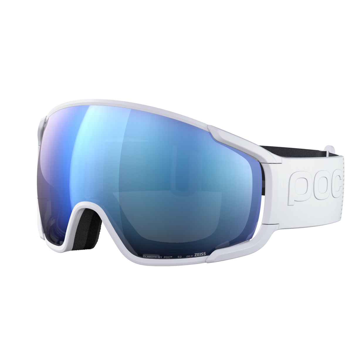 POC Zonula Hydrogen White – Skibrille mit blau getönter Clarity-Scheibe.
