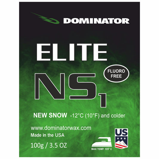 Dominator ELITE NS 1 Skiwachs – Fluorfrei für Neuschnee bei -12 °C und kälter – Profi-Rennwachs für Ski und Snowboard
