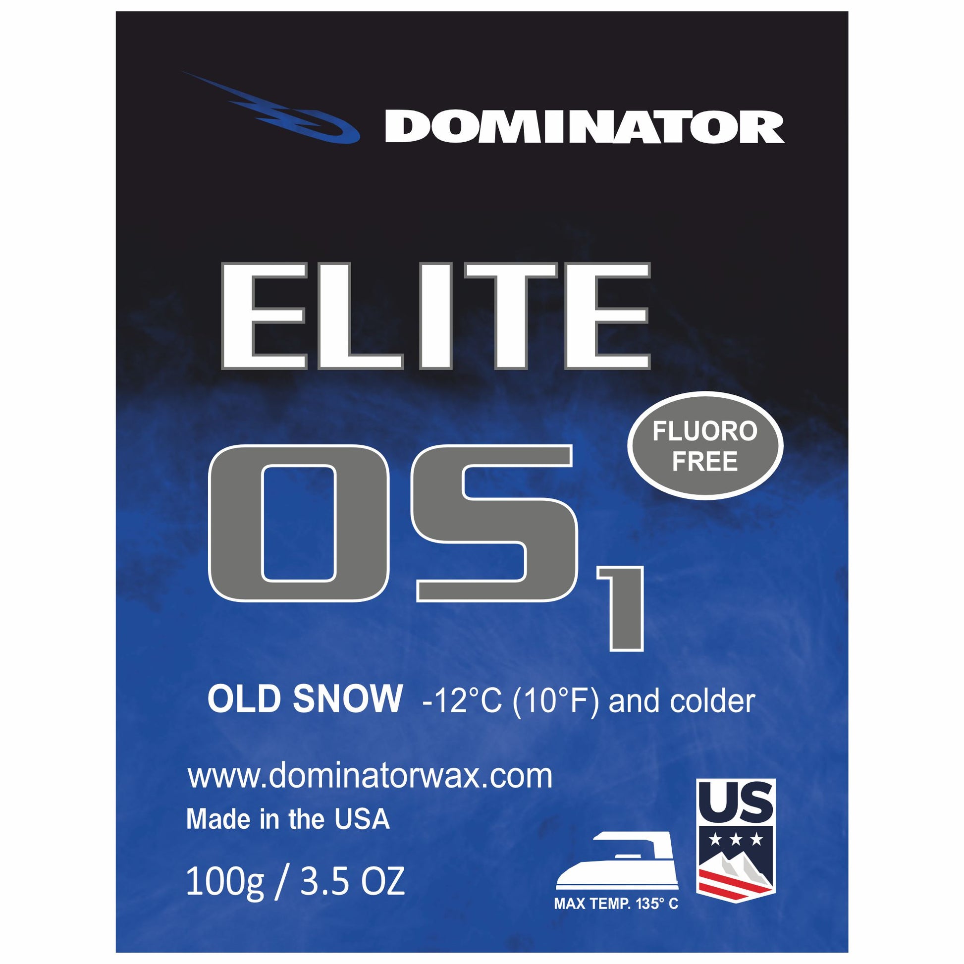 Dominator ELITE OS 1 Skiwachs – Fluorfrei, Hochleistungswachs für alten Schnee bei -12 °C und kälter – Perfekt für extreme Kälte
