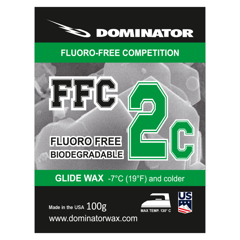 Dominator FFC 2C biologisch abbaubares Skiwachs ohne Fluor – Gleitwachs für kalte Bedingungen ab -7 °C, ideal für Wettkampf und Training
