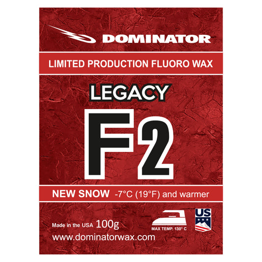 Dominator Legacy F2 Fluorwachs für Neuschnee – Hochleistungs-Skiwachs für Rennen bei -7°C und wärmer, limitierte Sonderedition