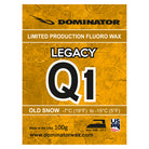 Dominator LEGACY Q1 Skiwachs mit Fluor für alte Schneebedingungen – Hochleistungswachs für Temperaturen von -7 °C bis -15 °C – 100 g Block aus den USA