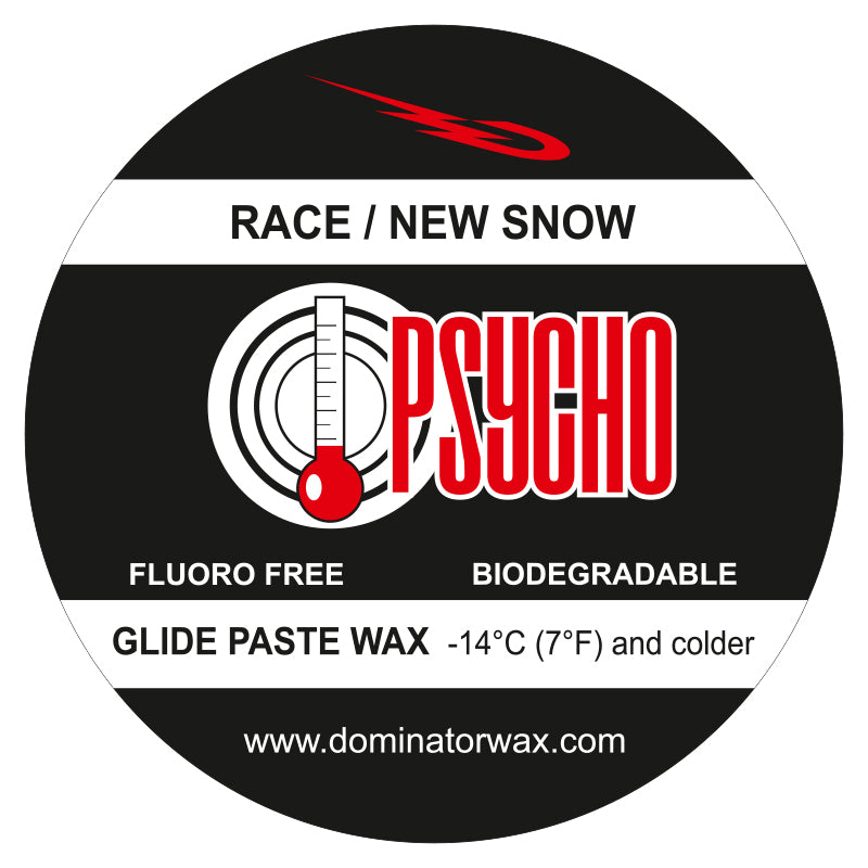 Dominator PSYCHO Gleitwachs Paste für Neuschnee – Fluorfrei & biologisch abbaubar – Hochleistungs-Rennwachs für Temperaturen unter -14 °C