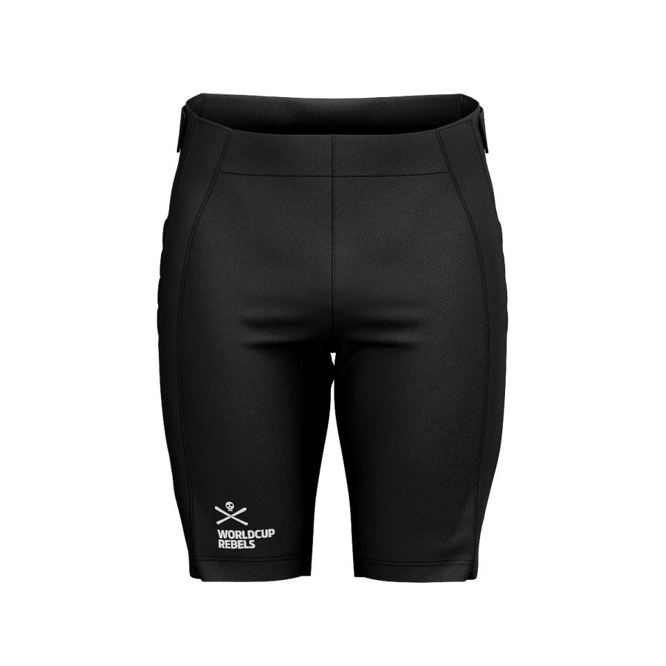 HEAD Race Shorts Junior in Schwarz – funktionale Skirenn-Shorts mit Worldcup Rebels Logo und sportlicher Passform für junge Athlet:innen.