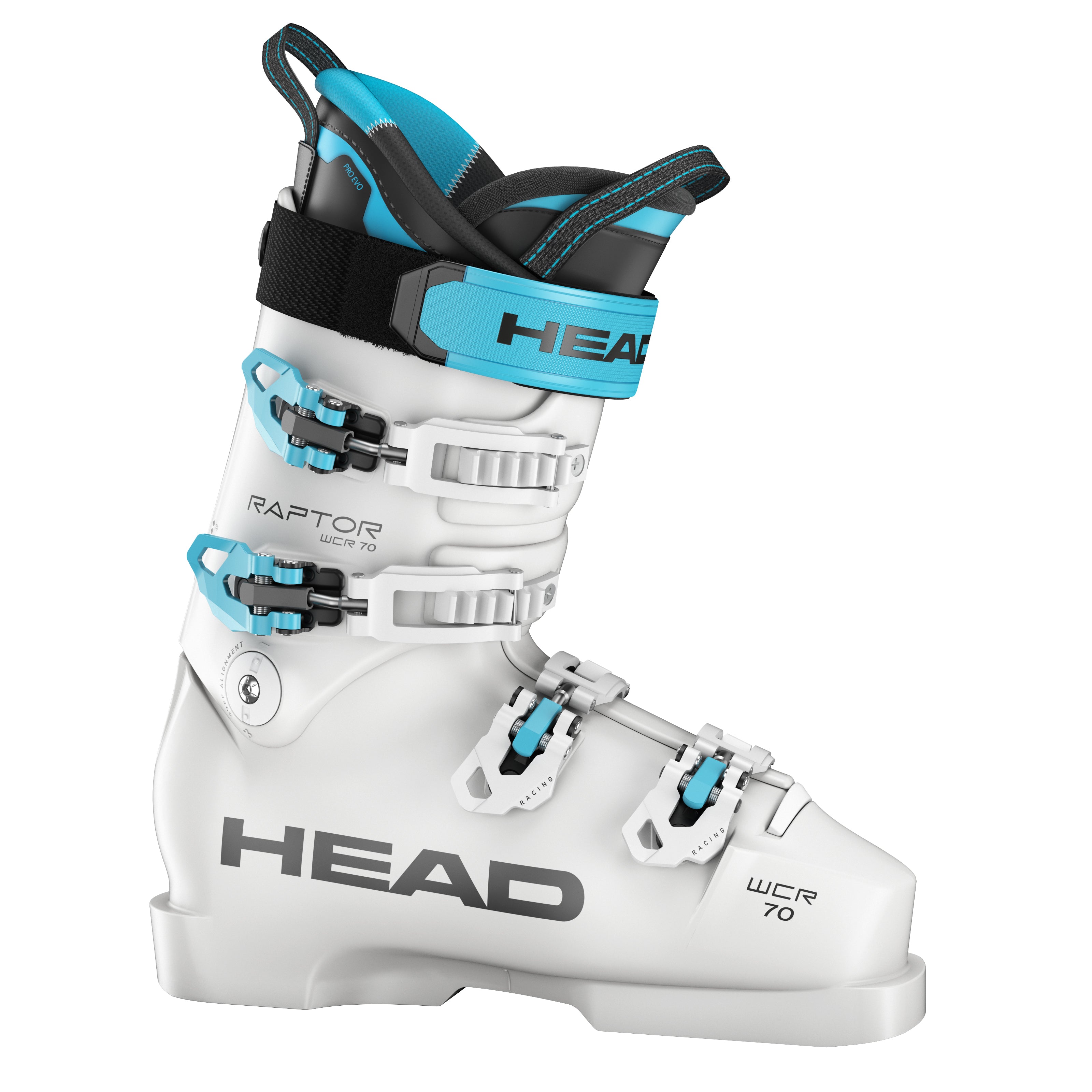 head raptor wcr 70 pv skischuh fuer jugendliche rennfahrer mit weichem flex komfortabler passform und optimaler kraftuebertragung fuer skirennsport einsteiger
