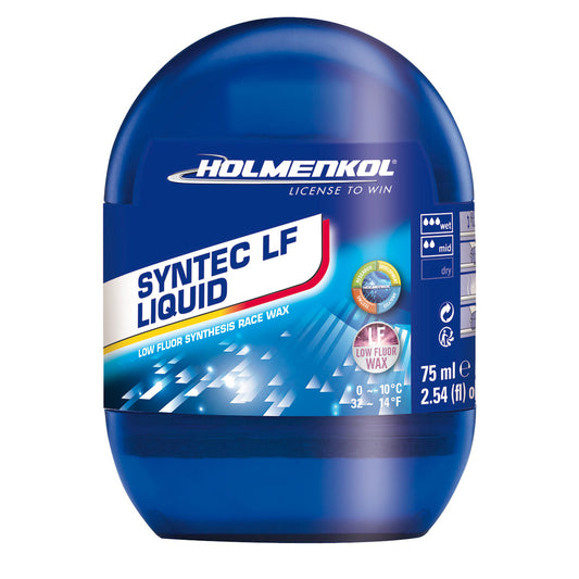 Holmenkol Syntec LF Liquid Rennwachs – Flüssigwachs mit niedrigem Fluorgehalt für Ski-Rennsport bei Temperaturen von 0 bis -10 °C.