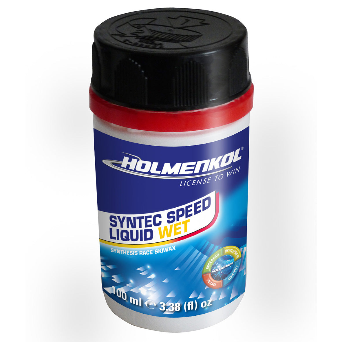 Holmenkol Syntec Speed Liquid Wet – Hochleistungs-Flüssigwachs für nasse Schneeverhältnisse im alpinen Skirennsport.