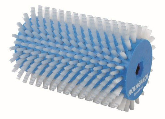 Holmenkol Rotorbürste Nylon in Weiß – hochwertige Servicebürste für Ski- und Snowboardbeläge, ideal zur Wachspolitur und Belagsbearbeitung, 120 mm breit