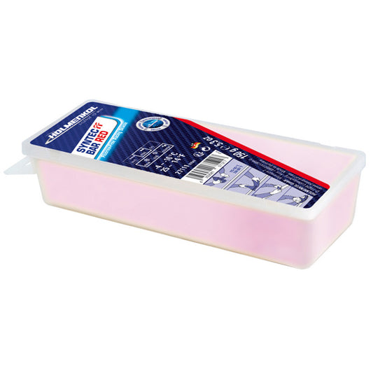 Holmenkol Syntec Bar Wax RED 150g – fluorfreier Rennwachsblock für Ski, optimal für Temperaturen von -4 bis -12 Grad Celsius