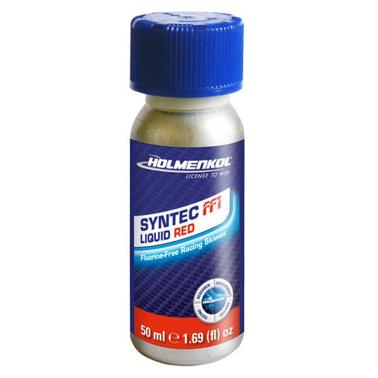 Holmenkol Syntec Liquid Red 50ml fluoro-free Skiwachs – Rennwachs für Skifahrer bei mittleren Schneetemperaturen