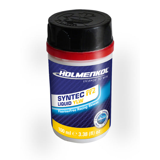 Holmenkol Syntec Liquid Yellow fluoro-free ski wax in 100ml Flasche – Hochleistungs-Rennwachs für Ski Alpin und Langlauf