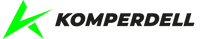 Komperdell-Logo mit einer stilisierten grünen K-Grafik links vom Markennamen KOMPERDELL in fetten schwarzen Großbuchstaben auf hellgrauem Hintergrund.