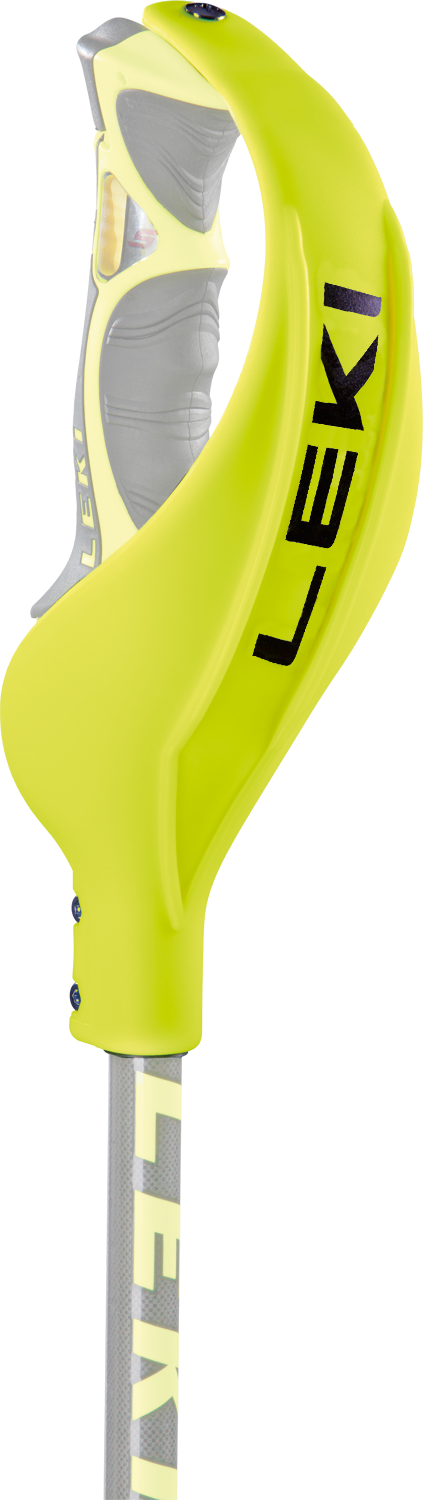 leki hand guard in neon yellow for ski racing poles – robust slalom protection for professional use with trigger grip system