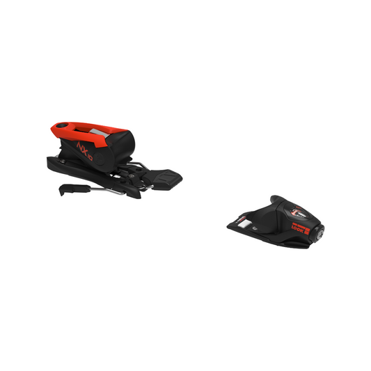 LOOK NX 10 GW Skibindung – vielseitige All-Mountain-Bindung in Schwarz-Rot mit hoher Auslösepräzision, GripWalk-Kompatibilität und einem DIN-Bereich von 3–10 für ambitionierte Skifahrer.