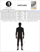 Größentabelle für Diston DISTON WC Schnittfeste Hosen Herren - 4FIS Stars in CRG - CORE / Racing Fit, mit Logo, Zertifizierungsplakette, detaillierter Bund-/Naht-/Außennaht-Tabelle und Silhouette mit Messpunkten für Skirennunterhosen.