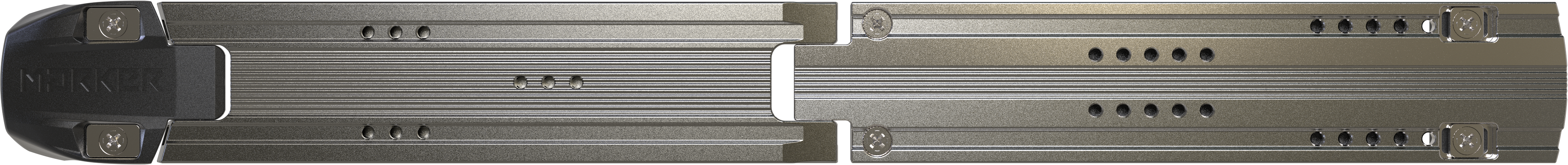 Marker Alu Pro Plate – Top-Ansicht der hochwertigen Aluminium-Montageplatte für Rennski-Bindungen. Ideal für professionelle Skirennläufer und präzise Bindungsmontage.