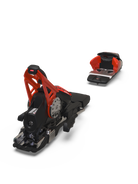 Marker Comp 20 NG Rennbindung – Rückansicht der Hochleistungs-Skibindung in Schwarz und Fluorrot für maximale Stabilität, Sicherheit und Präzision im alpinen Skirennsport.