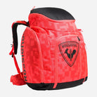Rossignol Hero Athletes Skirucksack – geräumiger, robuster Race-Rucksack für Skiausrüstung mit ergonomischem Tragesystem in leuchtendem Rot.