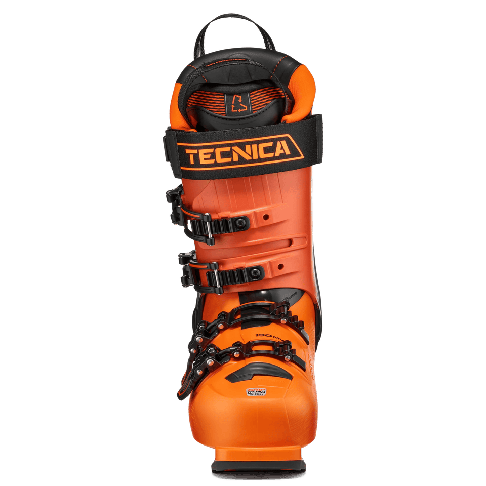 Tecnica Mach1 MV 130 TD2 GW Skischuh in Orange – Vorderansicht