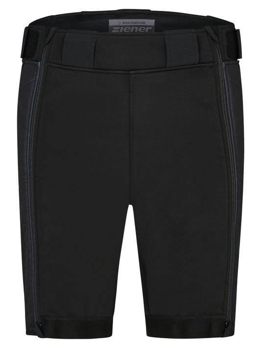 Vorderansicht der Ziener Race Short für Kinder – funktionale Skirennhose mit seitlichen Reißverschlüssen, breitem Bund und sportlicher Passform.